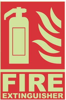 SRKAVTRADERS Fire Extinguisher Emergency Sign(Reflective Sign)