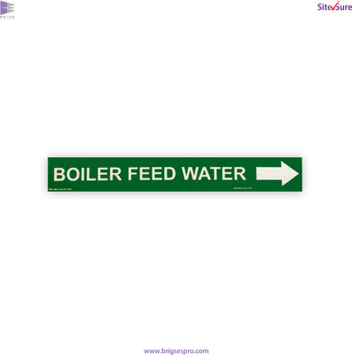 SiteSure SiteSure Boiler Feed Water Pipe Marking Label, @ 64.9/piece Emergency Sign