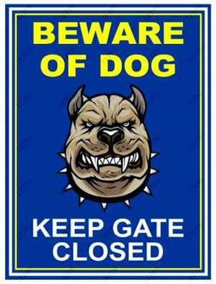 Mojopix Beware of Dog Keep Gate Closed Sign Print On 5mm Thick–9x12 inch Sunboard Emergency Sign(Reflective Sign)