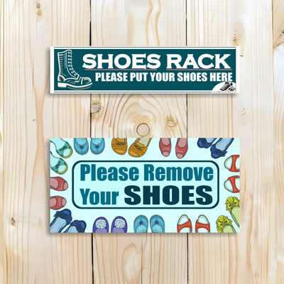 Ordershock Shoes Rack and Please Remove Your Shoes Sign Board For Temple, House And Home Emergency Sign