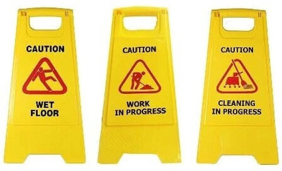 SOLACE HYGIENE WET FLOOR , CLEANING IN PROGRESS,WORK IN PROGRESS-3PCS COMBO Emergency Sign(Reflective Sign)