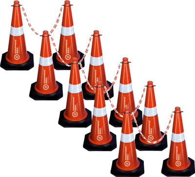 Signxpress Signxpress Road Traffic Safety Cones +1 Meter Chain Emergency Sign(Reflective Sign)