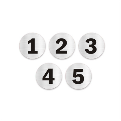 Mindcraftz Number 1 to 5 Acrylic Sign Board Silver Color Emergency Sign(Reflective Sign)