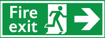 WallDesign Emergency Fire Exit Signboard 14in x 5in For Office Hospital Mall Glows In Dark Emergency Sign