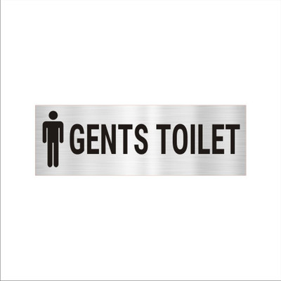 Mindcraftz Gents Toilet Acrylic Signboard 12 x 4 inches Medium Size Silver Color Emergency Sign(Reflective Sign)