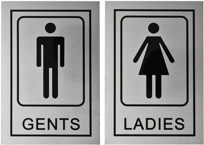 KRYTONE Stainless Steel gents & ladies Metal Signage Board Emergency Sign Emergency Sign