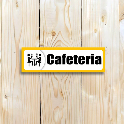 voorkoms Cafeteria Sign Board Sun Board For Mall, Cafes, PVR, Colleges 8x2 Inches Emergency Sign