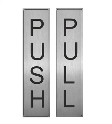 BM RETAIL Push and Pull Sign,Message Board for Door in Home And Office (Silver, Small) Emergency Sign