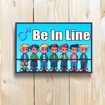 voorkoms Be In Line Sign Board Sun Board For Shops, Mall, Schools 8x5 Inches Emergency Sign