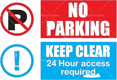 JD Multi NO PARKING, KEEP CLEAR Emergency Sign