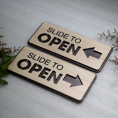 STONE X SLIDE TO OPEN Emergency Sign