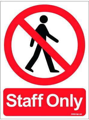 Packgen Staff Only Signboard 12x18 Inch Emergency Sign(Reflective Sign)
