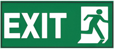SRKAVTRADERS Exit Sign Board – Emergency Exit Direction Sign with Running Man Icon Emergency Sign(Reflective Sign)