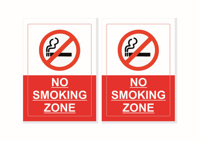 GOODPRINTZONE No Smoking Sign Board 5mm Thick Sunboard Sign 8.5X11 Inches Pack Of 2 Pcs Emergency Sign