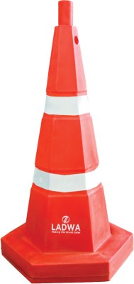 Ladwa 750 mm Heavy Base Traffic Safety Cone With 2 Reflective Strip Emergency Sign(Reflective Sign)