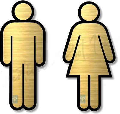 DECOLASE Toilet sign Men & Women Emergency Sign(Reflective Sign)