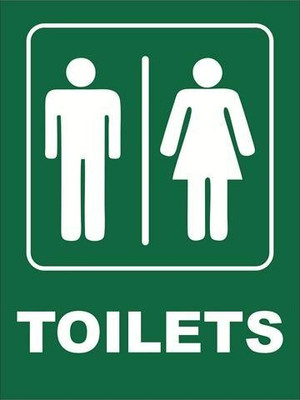 Packgen Toilet Signboard 12x18 Inch Emergency Sign(Reflective Sign)