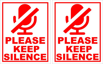 voorkoms Please Keep Silence Sign Board For School, CollegesSunboard 4x3.1 Inch Emergency Sign