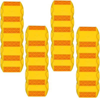 Kunplast Road Reflectors Street Pavement & Asphalt Studs Markers, Yellow Pack of 20 Emergency Sign(Reflective Sign)