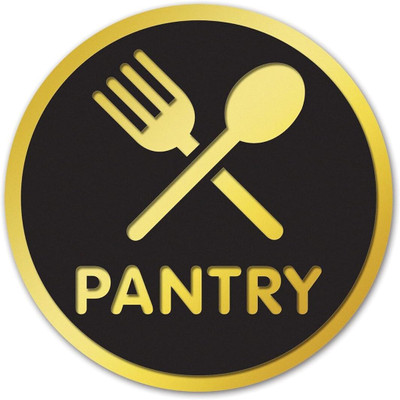 Feeling Well PANTRY Room Sign Acrylic Door Sign 6inch Self-Adhesive Sticker Emergency Sign(Reflective Sign)