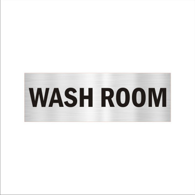Mindcraftz Wash Room Acrylic sign board 12 x 4 inches 2mm thick Silver Color Emergency Sign(Reflective Sign)