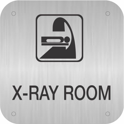 Morpankh X-RAY ROOM Steel brushed lightweight self addehisv sign board, medical sign Emergency Sign(Reflective Sign)