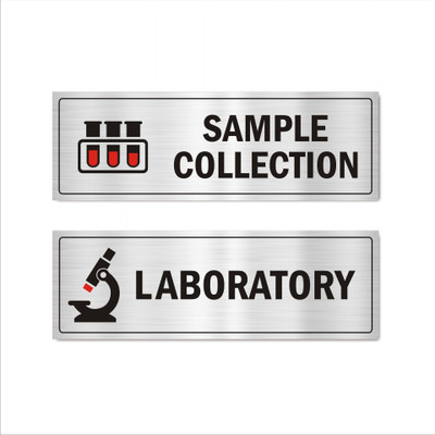 Mindcraftz Sample Collection & Laboratory Hospital Sign Board Acrylic 15x5 Silver Color Emergency Sign(Reflective Sign)