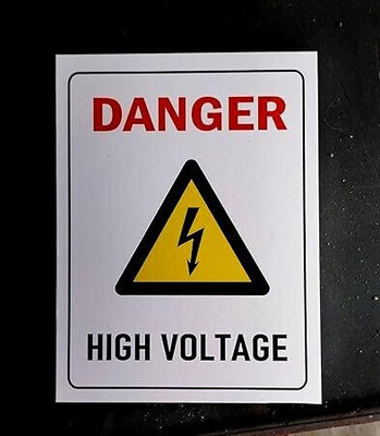 PRIBOX DANGER HIGH VOLTAGE SIGN STICKER for Industrial & Commercial Use Emergency Sign