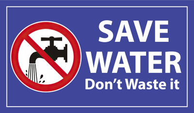 WallDesign Save Water Dont Waste It Sign Board 12in x 7in For Restaurants Hotel Resorts 5mm Emergency Sign