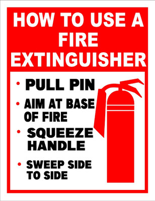 Ordershock How To Use a Fire Extinguisher Sign Board For Shop, Mall Sunboard 5.4x4 Inch Emergency Sign
