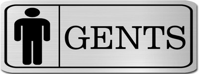 Klowage GENTS High Grate Silver Colour Acrylic Sign Board Emergency Sign(Reflective Sign)