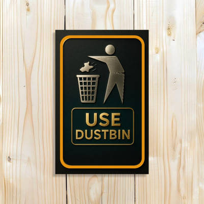 surmul Use Dustbin Sign Board For Office, School And Parks Emergency Sign