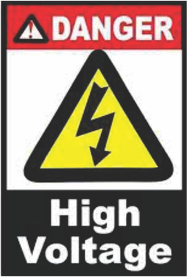 SRKAVTRADERS Danger High Voltage, Keep Out Emergency Sign(Reflective Sign)