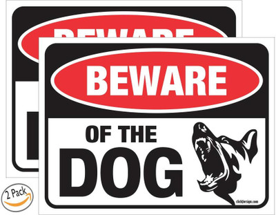 DECORNDECOR BEWARE OF THE DOG STIXKER Emergency Sign
