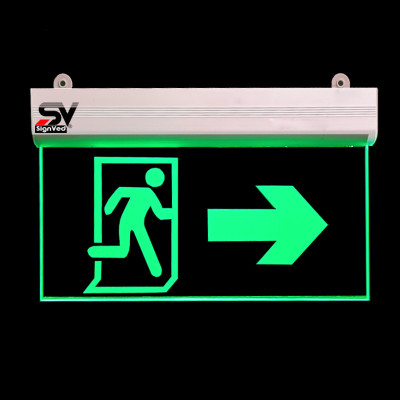 Signved LED Exit Light, Arrow with Running Man Emergency Sign(Reflective Sign)