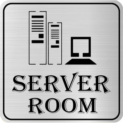 Klowage Server Room High Grate Silver Colour Acrylic Sign Board Emergency Sign(Reflective Sign)