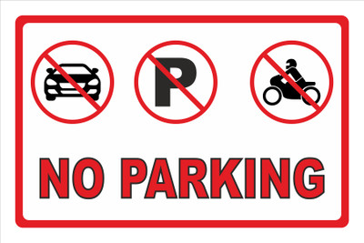 SANAPRINTS NO PARKING Emergency Sign
