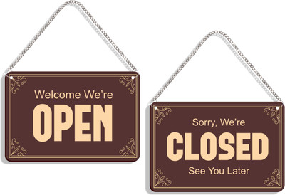 DELWOR Welcome We're Open, Sorry, We're Closed See You Later Emergency Sign