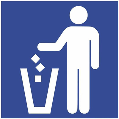 SRKAVTRADERS Please Use Dustbin Emergency Sign(Reflective Sign)