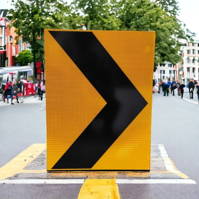 Signved Chevron Sign Board, Road Safety Signage, 2 X 1.5 Feet Emergency Sign(Reflective Sign)