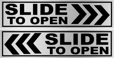 komstec Slide To Open Left And Right Sign Board For Office, Mall Sunboard 8x2 Inch Emergency Sign