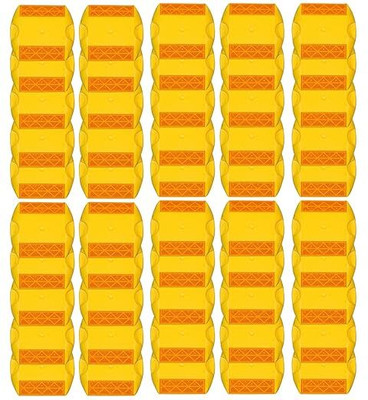 Kunplast Road Reflectors Street Pavement & Asphalt Studs Markers, Yellow Pack of 50 Emergency Sign(Reflective Sign)