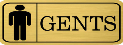 Klowage GENTS High Grate Gold Colour Acrylic Sign Board Emergency Sign(Reflective Sign)