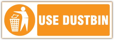 VVWV USE DUSTBIN SIGN STICKER FOR HOSPITAL, BANK,RESTAURENT Emergency Sign