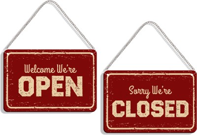 DELWOR Welcome We're Open, Sorry We're Closed Emergency Sign