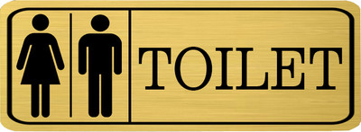 Klowage TOILET High Grate Gold Colour Acrylic Sign Board Emergency Sign(Reflective Sign)