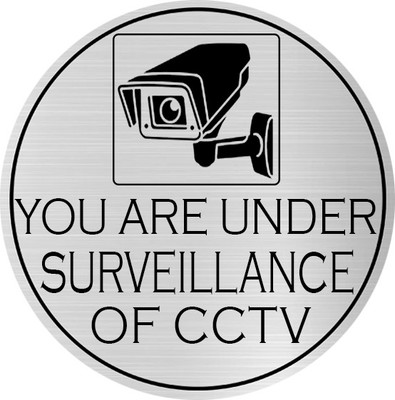 Klowage YOU ARE UNDER CCTV Self-Adhesive Silver & Black Acrylic Engraving Sign Board Emergency Sign(Reflective Sign)