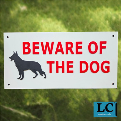 LC Creative Crafts BEWARE OF THE DOG sign board for exterier and interier Emergency Sign