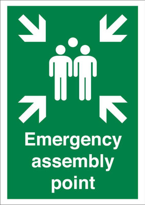 Packgen Emergency Assembly Signboard 12x18 Inch Emergency Sign(Reflective Sign)
