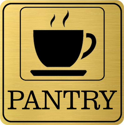 Klowage PANTRY Only High Grate Gold Colour Acrylic Sign Board Emergency Sign(Reflective Sign)